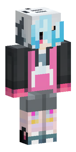 64x32 Minecraft skin. Pale skin, left big eye, right eye hidden by… Скин Майнкрафт: 64x32 Minecraft skin. Pale skin, left big eye, right eye hidden by…