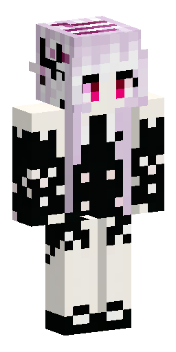 Скин Майнкрафт: A cute gothic demon-elf girl with very pale porcelain skin, long fl…