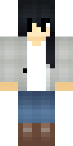 Скин Майнкрафт: A detailed Minecraft skin of a character with voluminous shaggy bla…