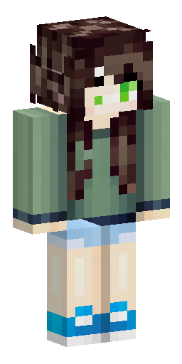 a girl with black hair that curls slightly at the ends, and brown-g… Скин Майнкрафт: a girl with black hair that curls slightly at the ends, and brown-g…