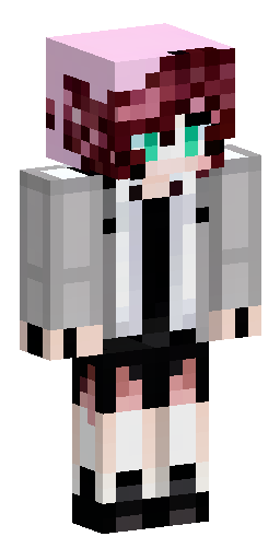A girl with fair skin, dark burgundy eyes, brown eyelashes, and vol… Скин Майнкрафт: A girl with fair skin, dark burgundy eyes, brown eyelashes, and vol…