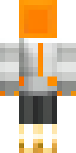 A golden server skin with white and grey elements, bright orange ac… Скин Майнкрафт: A golden server skin with white and grey elements, bright orange ac…
