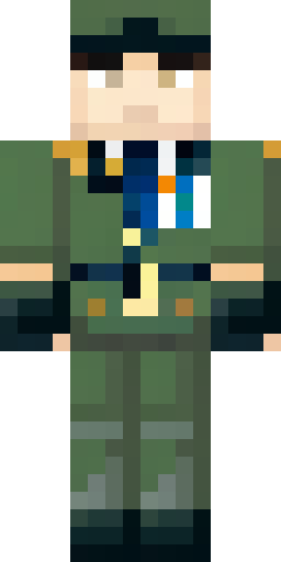 Скин Майнкрафт: A guy. Dark green military uniform. No hat. Brown voluminous hair.…