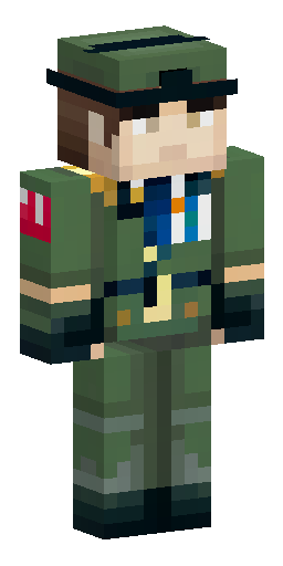 A guy. Dark green military uniform. No hat. Brown voluminous hair.… Скин Майнкрафт: A guy. Dark green military uniform. No hat. Brown voluminous hair.…