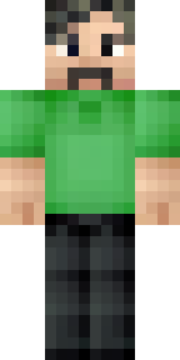 Скин Майнкрафт: a guy wearing green shirt and black pants