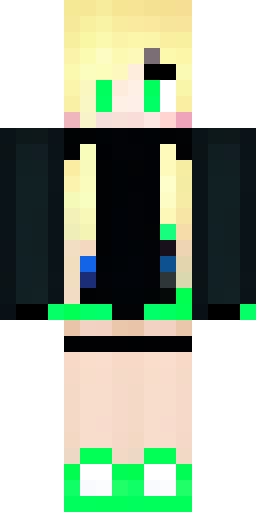 A Minecraft character wearing a black sweater, a long black and pur… Скин Майнкрафт: A Minecraft character wearing a black sweater, a long black and pur…