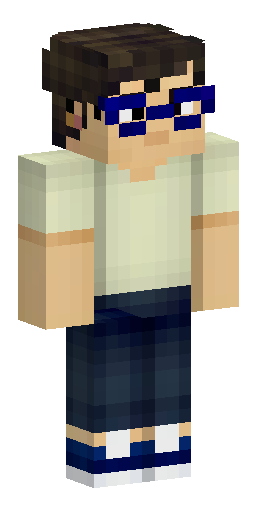 A Minecraft skin of a boy with short dark brown hair and black rect… Скин Майнкрафт: A Minecraft skin of a boy with short dark brown hair and black rect…