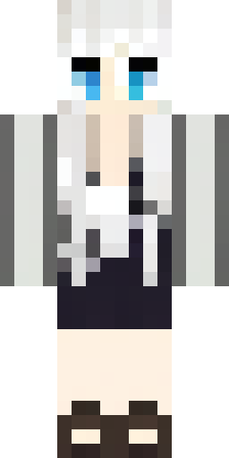 Скин Майнкрафт: A modern girl with dark brown hair styled in a long cascading layer…