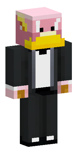 A rude piglin in a black tuxedo with golden brass knuckles Скин Майнкрафт: A rude piglin in a black tuxedo with golden brass knuckles