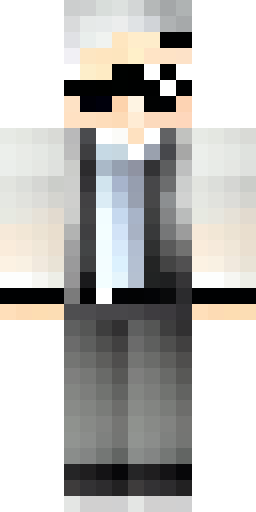 Ash-grey hair, pale skin tone, wearing a solid black shirt, silver… Скин Майнкрафт: Ash-grey hair, pale skin tone, wearing a solid black shirt, silver…