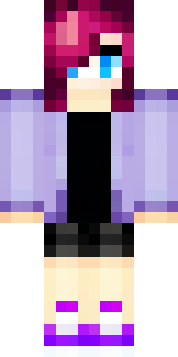 Скин Майнкрафт: Человек, девушка с короткой стрижкой, её волосы покрашены в сплит:…