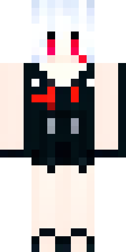Скин Майнкрафт: Cute anime girl, loli, extremely pale porcelain skin, vibrant ruby…
