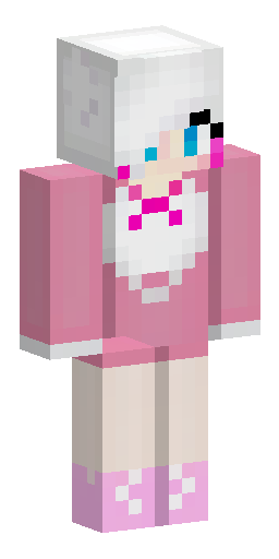 Cute feminine white fox girl Minecraft skin. Fluffy white hair, lar… Скин Майнкрафт: Cute feminine white fox girl Minecraft skin. Fluffy white hair, lar…