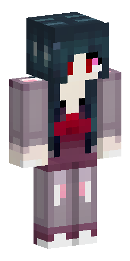 девушка вампирша с черными волосами и красными глазами (размер изображения 32 на 32… Скин Майнкрафт: девушка вампирша с черными волосами и красными глазами (размер изображения 32 на 32…