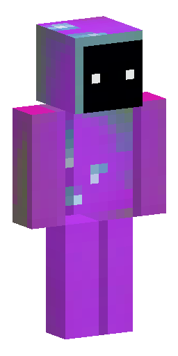 Скин Майнкрафт: Enderman-like entity with cold purple highlights and purple particles
