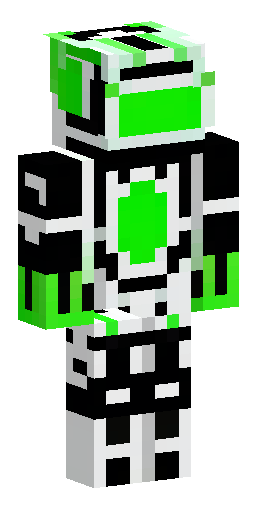 Скин Майнкрафт: Full body cyber cat robot, white armor, black joints, glowing neon…