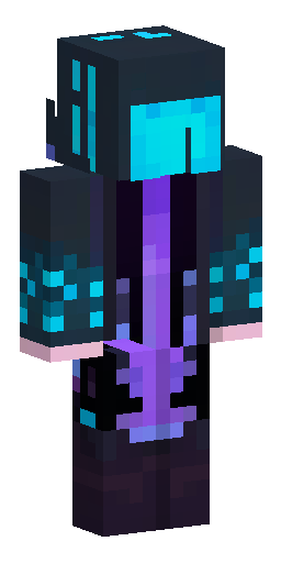 Скин Майнкрафт: Full body Minecraft skin, dark cyberpunk wanderer in a hooded charc…