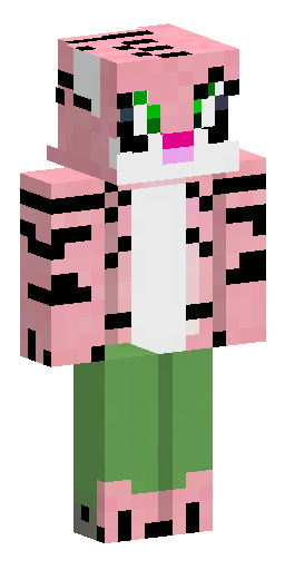 Скин Майнкрафт: Furry pink tiger Minecraft skin. Pastel pink fur, cream muzzle, bro…