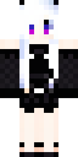 Скин Майнкрафт: Goth girl in a black coat with white hair and glasses in good quali…