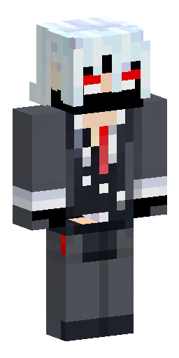 Hajime Nagumo from Arifureta, white hair, glowing red eye, black ey… Скин Майнкрафт: Hajime Nagumo from Arifureta, white hair, glowing red eye, black ey…