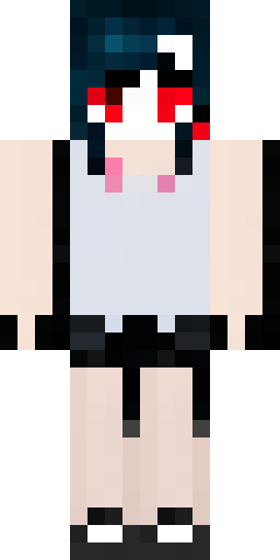 Скин Майнкрафт: Head Top: Messy black pixel-hair, a complex pixelated floating halo…