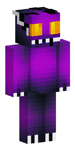 Mad monster look, completely dark purple and black skin, glowing sh… Скин Майнкрафт: Mad monster look, completely dark purple and black skin, glowing sh…