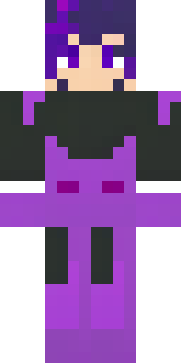 Скин Майнкрафт: Male anime character, full body corrupted by dark purple and black…
