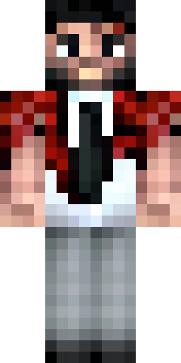 man, red and black scarf, blood arms, headphones, white shirt with tie Скин Майнкрафт: man, red and black scarf, blood arms, headphones, white shirt with tie