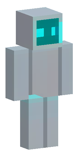 Скин Майнкрафт: Minecraft 3D block model character, ghost and phantom aesthetic. A…