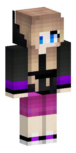 Minecraft female skin, cute girl, slim model, split head and long h… Скин Майнкрафт: Minecraft female skin, cute girl, slim model, split head and long h…