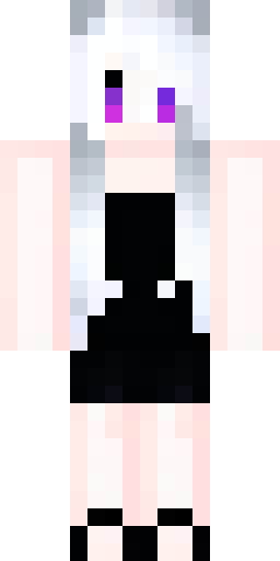 Скин Майнкрафт: Minecraft pixel art skin, 64x64, gothic girl, long white hair, smal…