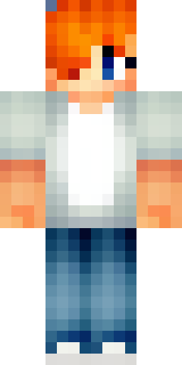 Скин Майнкрафт: Minecraft skin 64x64, a cool boy with unusual messy orange hair, we…