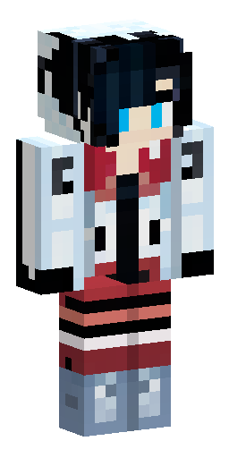 Minecraft skin, 64x64, female anime character, short black hair wit… Скин Майнкрафт: Minecraft skin, 64x64, female anime character, short black hair wit…