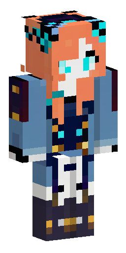 Minecraft skin 64x64, steampunk anime girl, long fire-orange hair,… Скин Майнкрафт: Minecraft skin 64x64, steampunk anime girl, long fire-orange hair,…