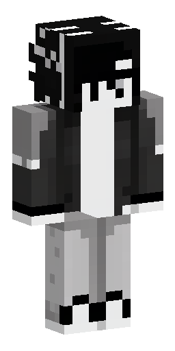 Скин Майнкрафт: Minecraft skin, black and white anime style character, wearing jack…