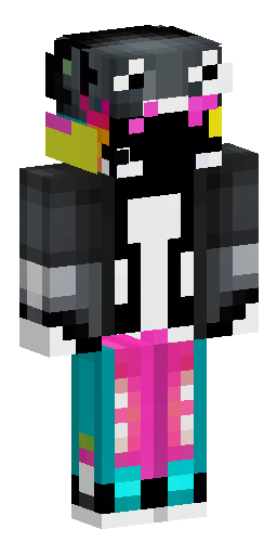 Minecraft skin: Dark gray, wink face, tongue out. Black top hat, pi… Скин Майнкрафт: Minecraft skin: Dark gray, wink face, tongue out. Black top hat, pi…