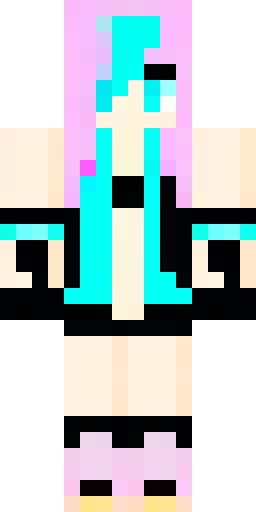 Скин Майнкрафт: Minecraft skin, Hatsune Miku, anime cyborg girl, giant long twin ta…