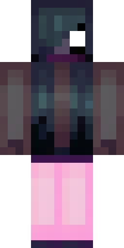 Minecraft skin of a scary voidling girl, pure black skin tone, one… Скин Майнкрафт: Minecraft skin of a scary voidling girl, pure black skin tone, one…