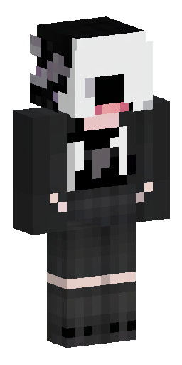 Minecraft skin: pale girl, black ushanka with grey star, black horn… Скин Майнкрафт: Minecraft skin: pale girl, black ushanka with grey star, black horn…