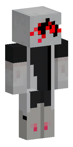 Скин Майнкрафт: Minecraft skin, pale grey human cultist with glowing red eyes and d…
