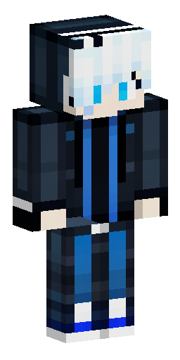 Скин Майнкрафт: Minecraft-скин в стиле anime/techwear: белые растрёпанные волосы, я…