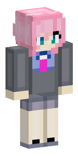 Моника из doki doki literature club в костюме midl finger из limbus… Скин Майнкрафт: Моника из doki doki literature club в костюме midl finger из limbus…