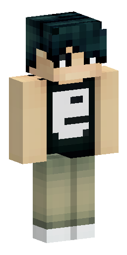 мужской, 18-25 лет, черные короткие волосы, черная футболка, светлая кожа. Скин Майнкрафт: мужской, 18-25 лет, черные короткие волосы, черная футболка, светлая кожа.