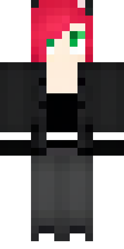 Объект: Майнкрафт-скин персонажа с красными волосами и черными зако… Скин Майнкрафт: Объект: Майнкрафт-скин персонажа с красными волосами и черными зако…
