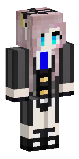 Pale skin, girl, elven ears, wears black suit with two gold buttons… Скин Майнкрафт: Pale skin, girl, elven ears, wears black suit with two gold buttons…
