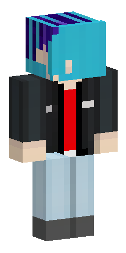 Парень с красными глазами, с синими волосами и челкой на левый глаз… Скин Майнкрафт: Парень с красными глазами, с синими волосами и челкой на левый глаз…