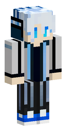 Парень в стиле Minecraft anime: серебристо-белые растрёпанные волос… Скин Майнкрафт: Парень в стиле Minecraft anime: серебристо-белые растрёпанные волос…
