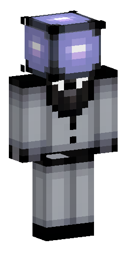Скин Майнкрафт: Персонаж в стиле Minecraft, высокий худой мужчина в чёрном костюме-…