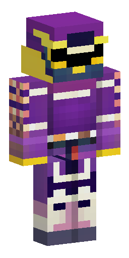 Скин Майнкрафт: Samurai in armor and helmet, darp purple pattern