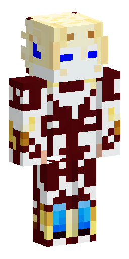 Скин Майнкрафт: Sanguinius Warhammer, pixel art, 64x64, front+back view, golden red…